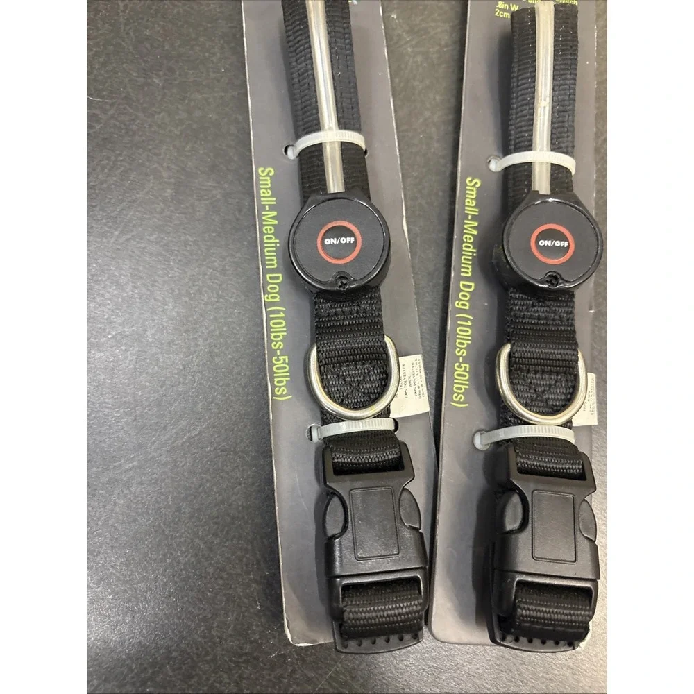 2~JB John Bartlett~Adjustable LED‎ Collar~Small/Med (10-50#)~Black